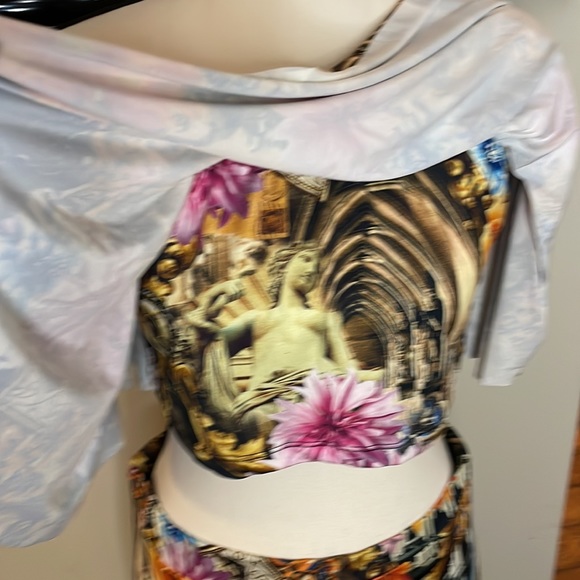 LNWOT 2 pc. Crop top & ruched “fanny” skirt - Picture 2 of 5